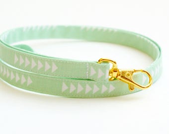 Skinny Mint Arrows Lanyard - Gold or Silver Clasp - Cute Lanyard - 1/2 Inch - Thin Key Strap - Teacher Lanyard - 15.5-19.5 Inch