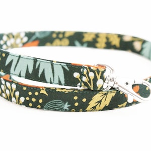 Fabric Neck Lanyard - Rifle Paper Co. Poinsettia on Dark Green - Teacher ID Key Strap - 15.5-19.5 Inch - Skinny 1/2 Inch - Christmas Holiday