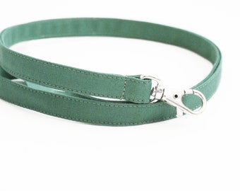 Soft Hunter Green Fabric Lanyard - Long Skinny ID Key Strap - Teacher ID Badge Lanyard - Cute Solid Colored Minimalist Lanyard - 1/2 Inch