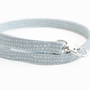 Light Blue Fabric Lanyard - Long Key Lanyard - 15.5-19.5 Inch Skinny ID Strap - Teacher Lanyard Gift - Cute Polka Dot Lanyard - Neck Lanyard