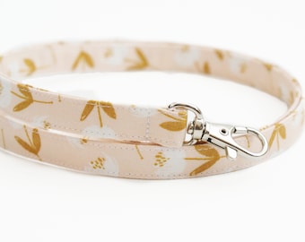 Skinny Lanyard in Peachy Boho Floral - Neck Long Lanyard - Cute Long Key Lanyard - 15.5-19.5 Inch Long ID Strap - Teacher Gift - Spring