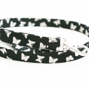 Butterfly Lanyard - Skinny Lanyard for Badge - Teacher Lanyard - 1/2 Inch - Long Neck Lanyard - Optional Breakaway - Cute - Black and White