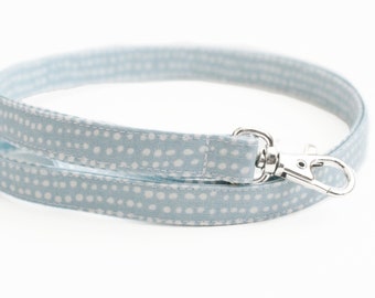 Light Blue Fabric Lanyard - Long Key Lanyard - 15.5-19.5 Inch Skinny ID Strap - Teacher Lanyard Gift - Cute Polka Dot Lanyard - Neck Lanyard