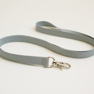 Gray Lanyard Minimalist ID Badge Strap Skinny Lanyard for Teacher 15.5-19.5 Inch Long Solid Colored Lanyard for Keys Comfortable image 2