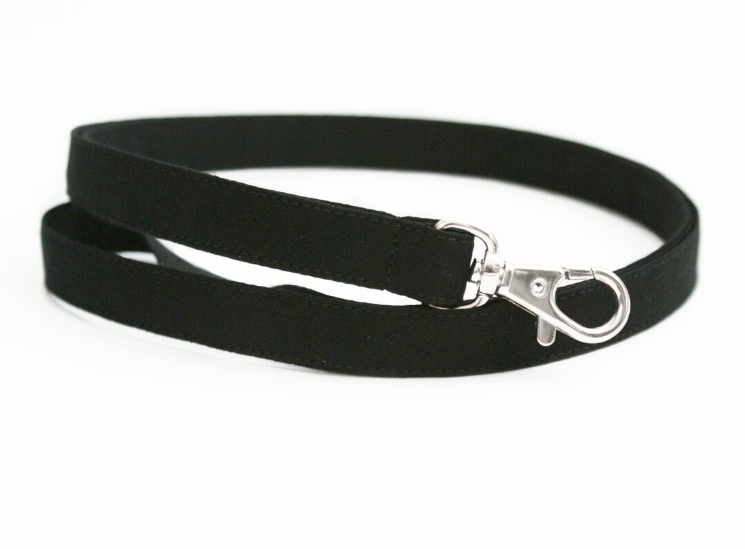 Black Lanyard - Mens Skinny Lanyard - 1/2 Inch Wide - 15.5-19.5 In ...