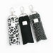 Fabric Lip Balm Holder - Snow Leopard Print, Black, Polka Dots - Cute Chapstick Keychain - Two Sizes - Teen Girl Keychain - Gift for Her 
