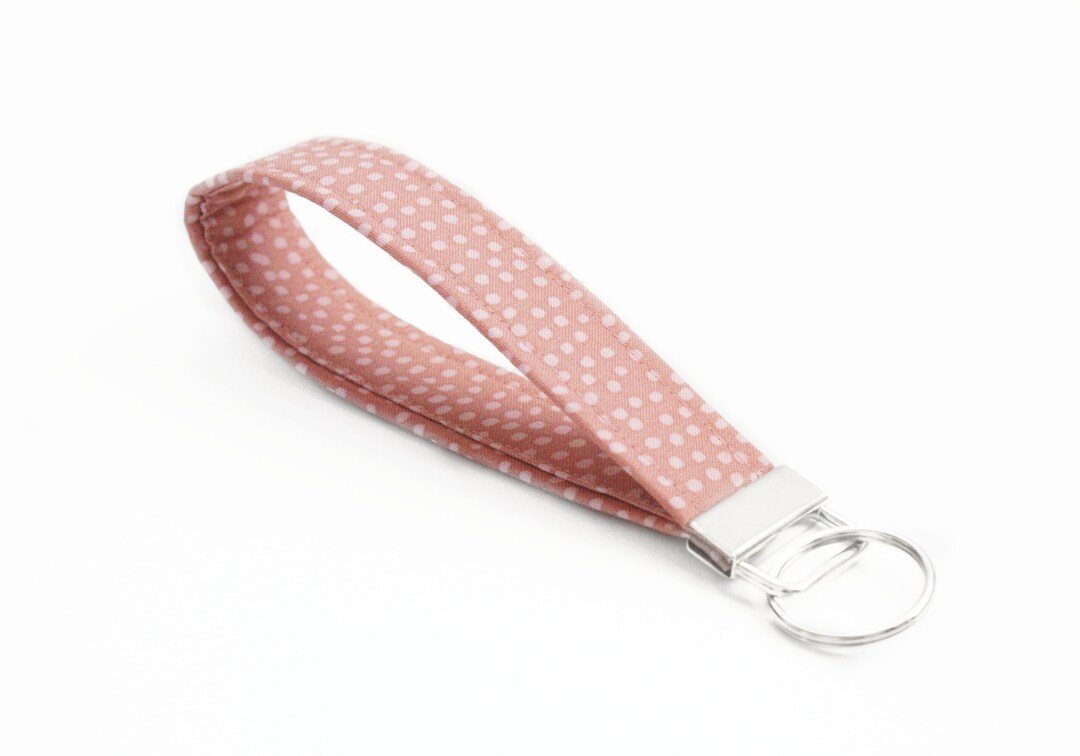Loop Key Rings Pink Rope Mauve Dot Key Fob - 5 Inch Key Ring - Pink Key Chain - Cute Wristlet ...