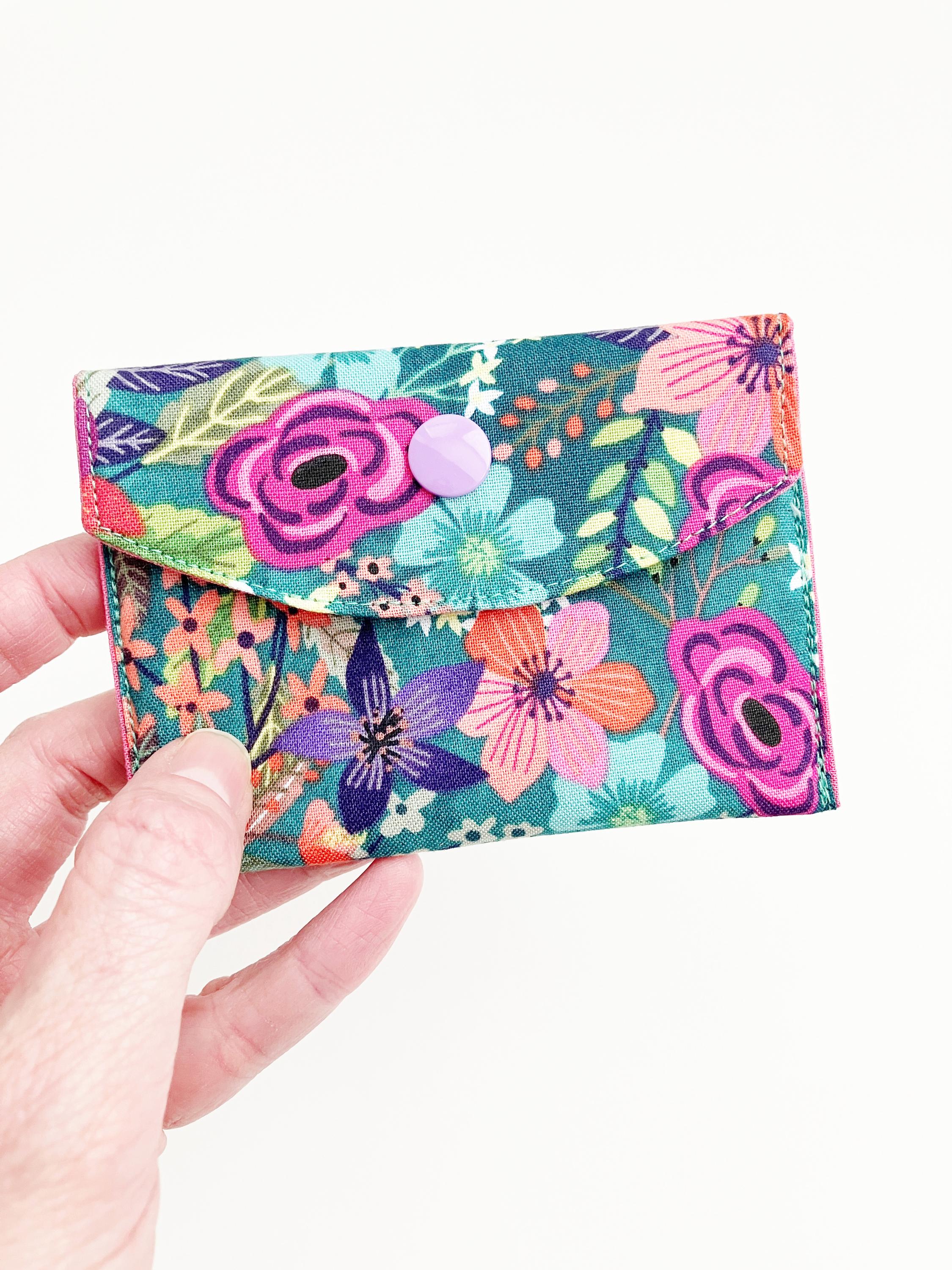 Turquoise Birth Control Fabric Coin Purse - Turquoise Floral - 3x4 Inch Small Snap Wallet ...