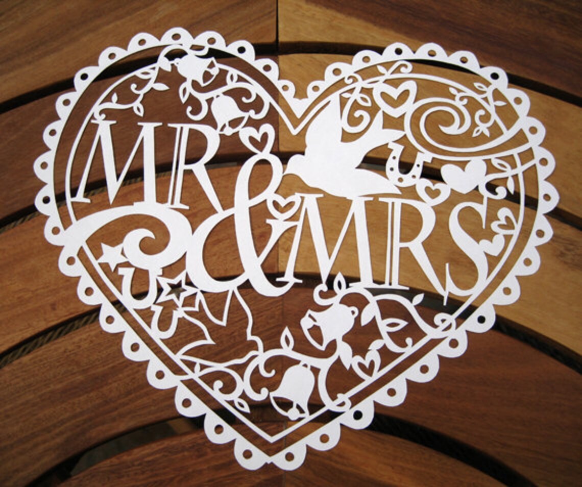 Mrs &amp; Mrs/mr and Mr/ Mrs and Mrs Papercut Template Download - Etsy
