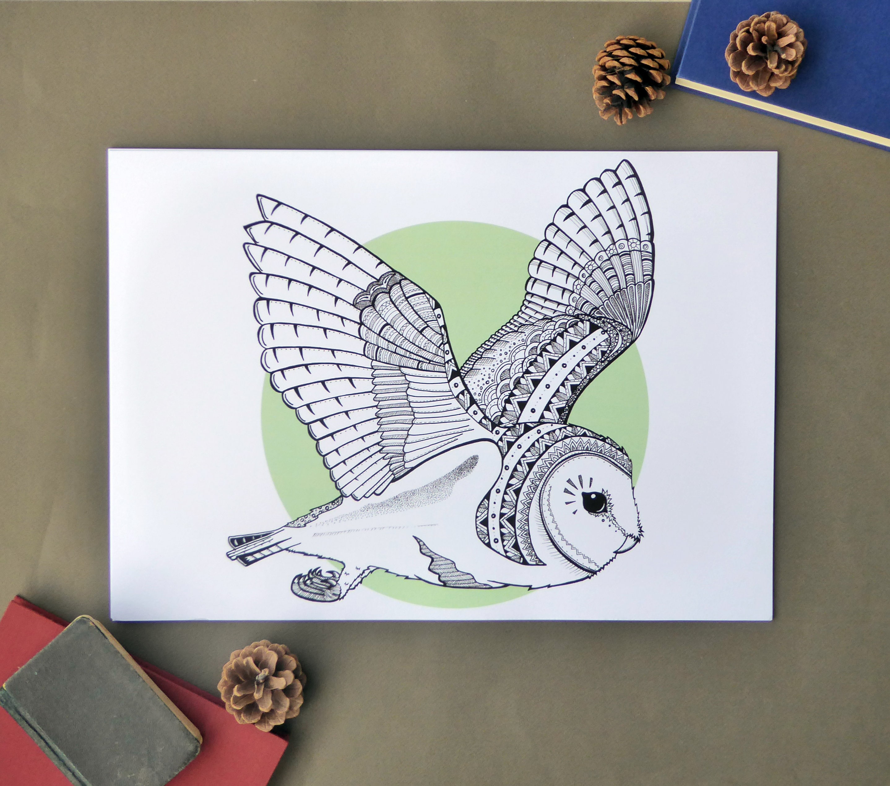 Flying Barn Owl A3 Digital Print | Etsy Hong Kong