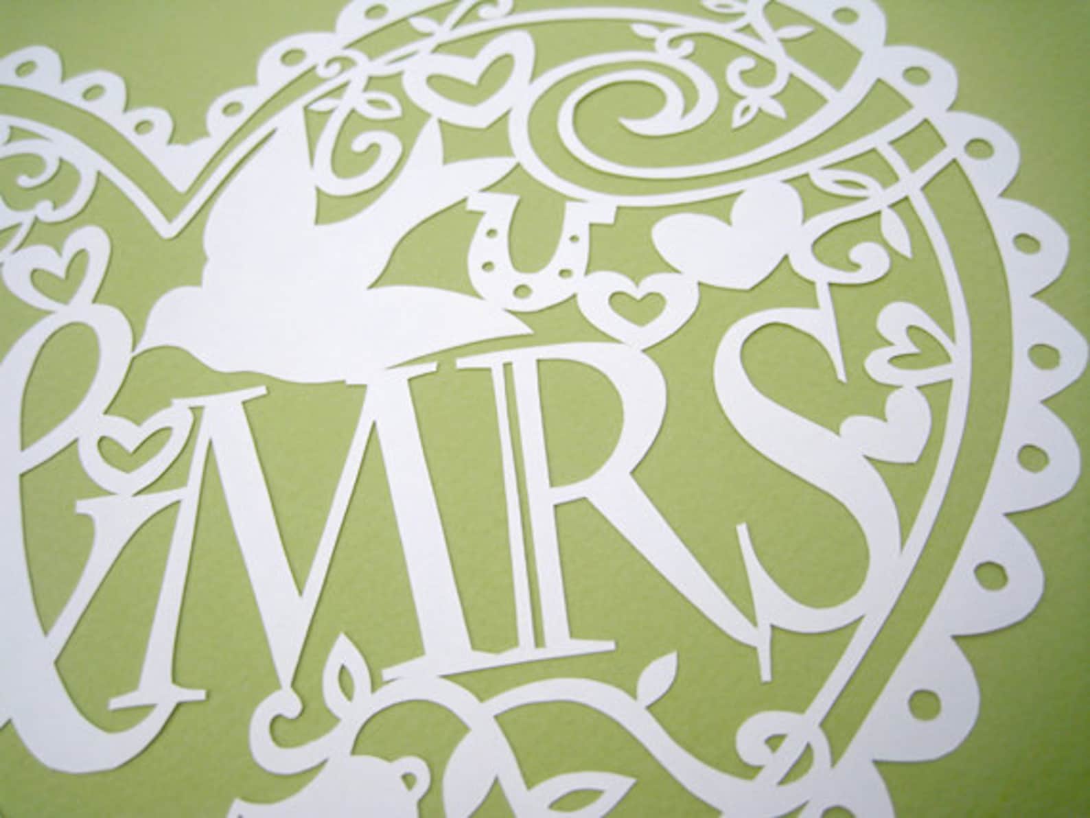 Mrs &amp; Mrs/mr and Mr/ Mrs and Mrs Papercut Template Download - Etsy
