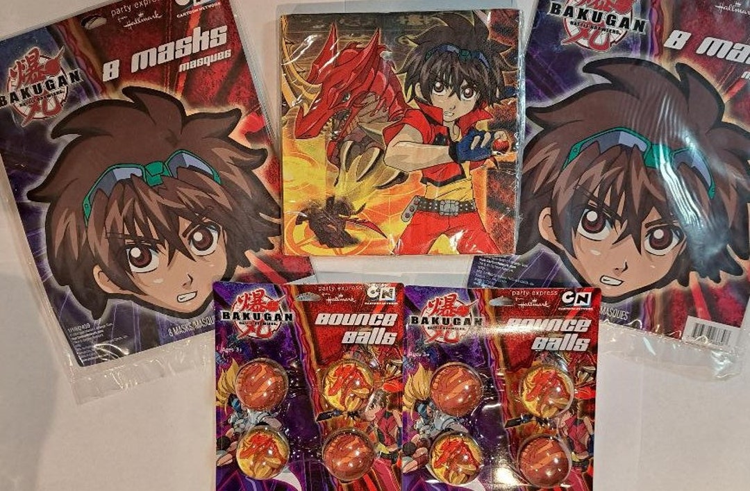 Bakugan Battle Brawlers Party Bundle Bakugan Masks, Bakugan Bounce Balls, Bakugan Napkins