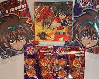 Bakugan Battle Brawlers Party Bundle - Bakugan Masks, Bakugan Bounce Balls, Bakugan Napkins - Bakugan Party Supplies