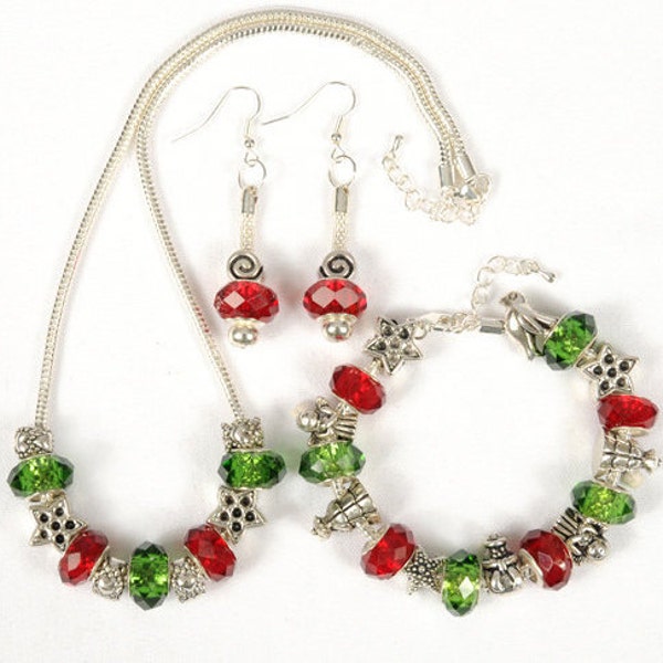 Christmas Jewelry Set, Holiday Jewelry Set, Old Fashioned Christmas Set