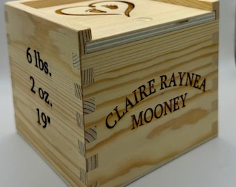 Personalized Keepsake Boxes for Babies, Wooden Memory Box,  Baby Keepsake Box, Personalized Baby Memory Box, Engraved Wooden Baby Box