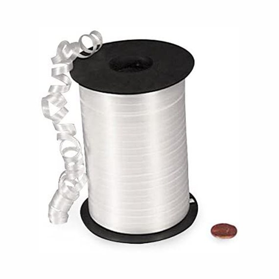 White Crimped Curling Ribbon (Per 500 yard roll)