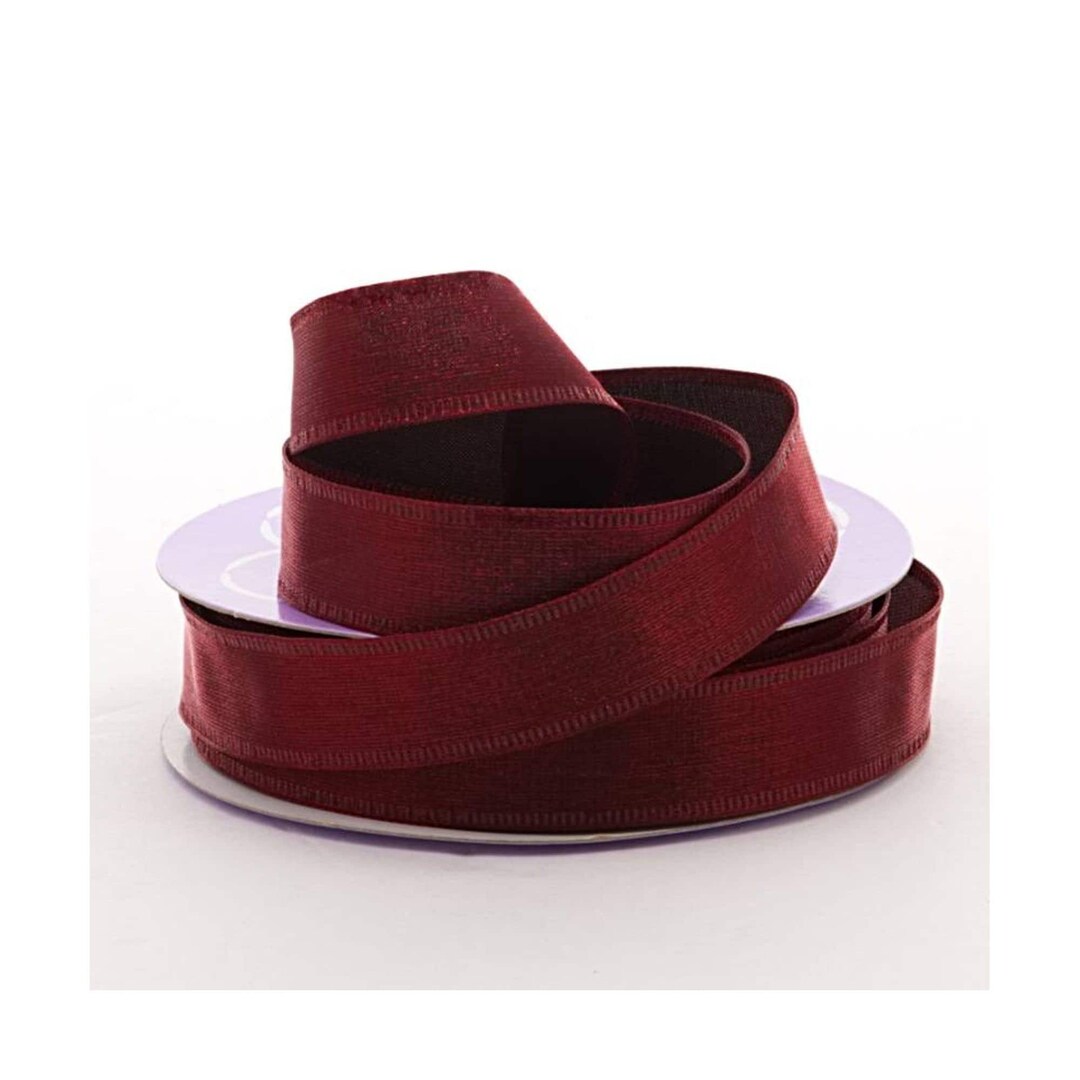 Thick Wine Ribbon | Metallic Wine Bows | Burgundy Crimped Edge Heavy ...