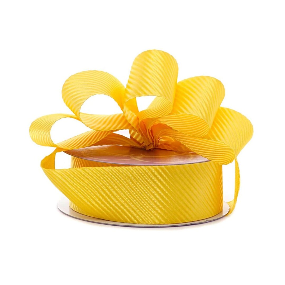 Yellow Striped Ribbon | Yellow Ribbed Ribbon | Dandelion Diagonal ...