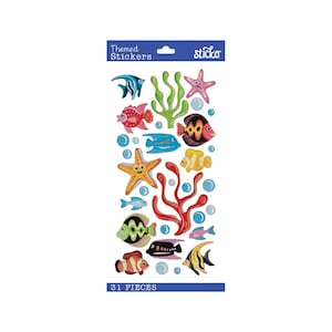 Adhesive Tropical Fish | Fish Stickers | Vellum Tropical Fish Stickers - 31 Pieces/Pkg. (nm5238228)