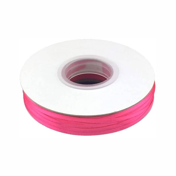 Bright Pink Ribbon | Shocking Pink Satin Ribbon - 1/8 Inch Width - Double Faced - 100 yard Spool (gi18satribbonshockingpink)