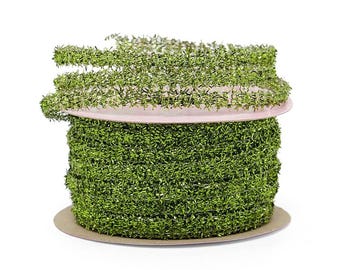 Green Tinsel Cord | Lime Tinsel Cord | Lime Metallic Mini Tinsel Cord - 1/4in. x 25 Yards (pm56171965)