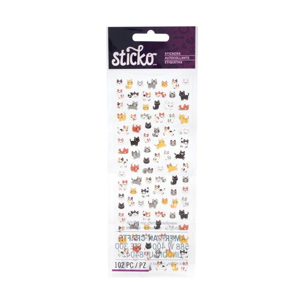 Cat Stickers | Kitten Stickers | Tiny Cat Stickers - 102 Pieces/Pkg. (nm8600075)
