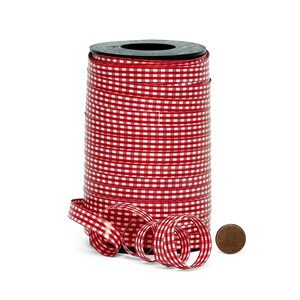 Red and White Gingham Ribbon, 5/8 inch x 25yd Roll Picnic Craft Ribbon Red Buffalo Ribbon for Crafts Hair Accessories Craft and Christmas Gift