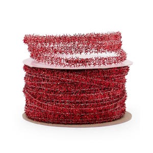 Red Tinsel Cord | Christmas Tinsel Cord | Red Metallic Mini Tinsel Cord - 1/4in. x 25 Yards (pm56171930)