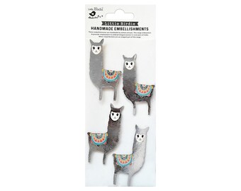 Llama Stickers | Llama Embellishments | Lovable Llamas Sticker Embellishments - 4 Pieces/Pkg. (nmcr79791)