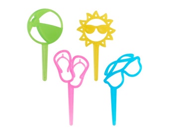 Flip Flop Cupcake Picks | Beach Picks | Summer Fun DecoPics(r) - 6 of Each of 4 Designs = 24 Pieces/Pkg. (dp23750)