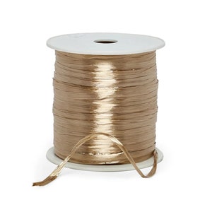 Tan Raffia Ribbon | Kraft Raffia Bows | Kraft Pearlized Raffia Ribbon - 1/4in. x 100 Yards (pm4434900)