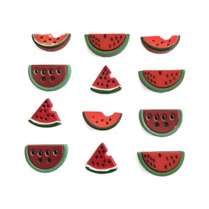 Watermelon Buttons | Mini Watermelon | Watermelon Medley Buttons -  12 Pieces (nmbgtp4341)