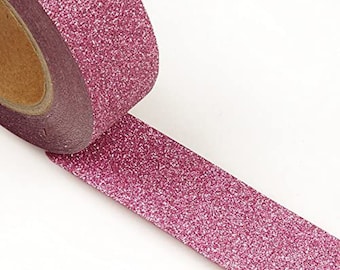 Glitter Tape Sparkle Deep Pink Purple Washi Tape 15mm x 5m