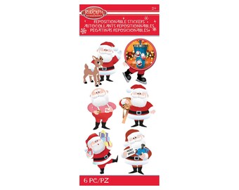 Santa Stickers | Rudolph Stickers | Santa and Rudolph Stickers - 6 Assorted Pieces/Pkg. (nm5306015)