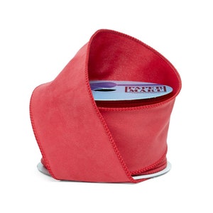 Red Velour Ribbon | Plush Red Ribbon | Red Premium Fine Velour Wired Ribbon - 2 1/2in. x 10 Yards (pm56004730)