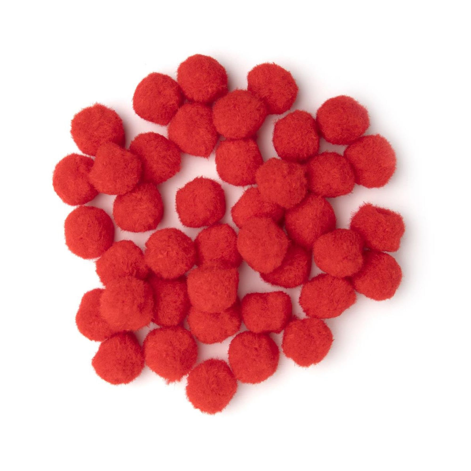 Red Fluff Balls 1 Inch Red Pom Poms Red Craft Pom-poms 1in. 40 Pieces/pkg.  nm40000787 