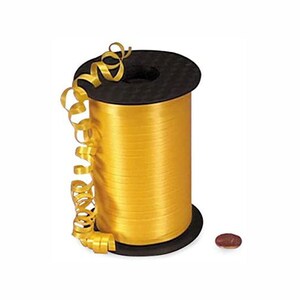 Yellow Curly Ribbon | Yellow Curling Ribbon - Smooth Finish - Daffodil Yellow - 3/16in. X 500 Yards (pm4436051)