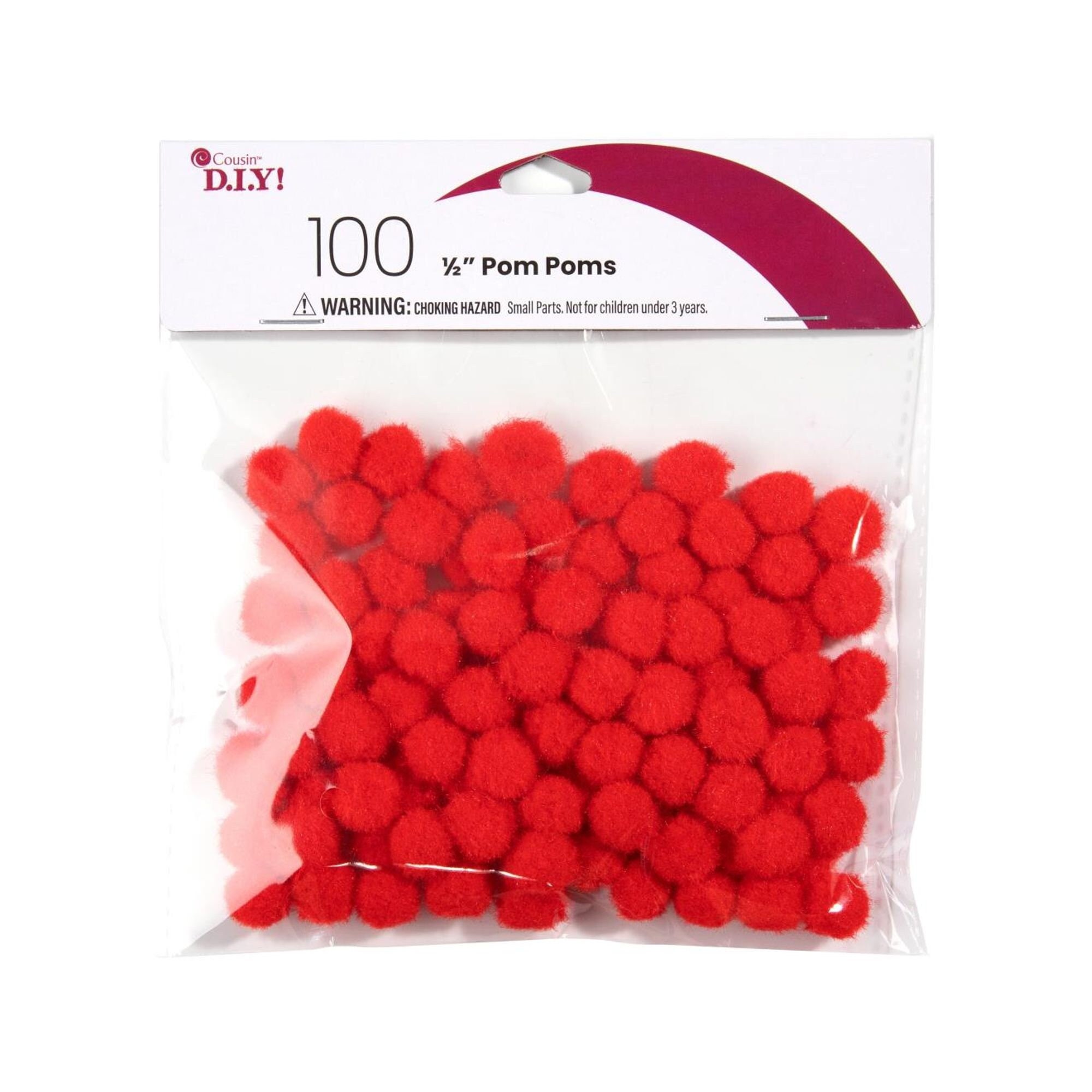 Big Red Pom Poms | 2 Inch Red Pom Poms - 8 Pieces/Pkg. (nmpom262010)