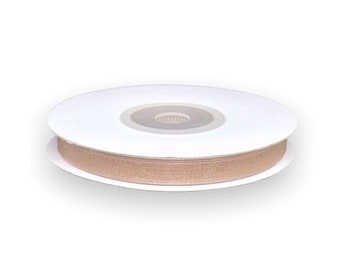 Champagne Ribbon | Taupe Ribbon | 1/4 Inch Organza Ribbon - Toffee - 25 Yard Spool (gi14organzaribbontoffee)