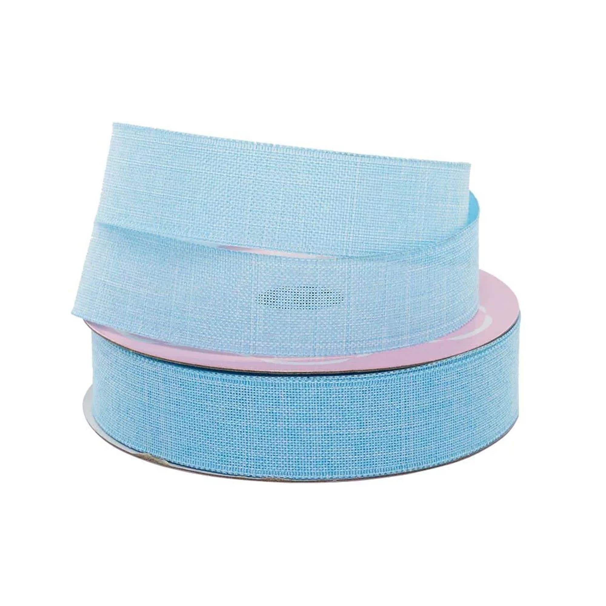 Light Blue Linen Ribbon | Blue Cloth Ribbon | Faux Linen Ribbon - Pale ...