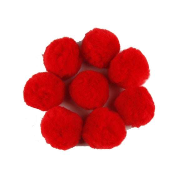 3 Inch Red Large Craft Pom Poms 12 Pieces for sale online