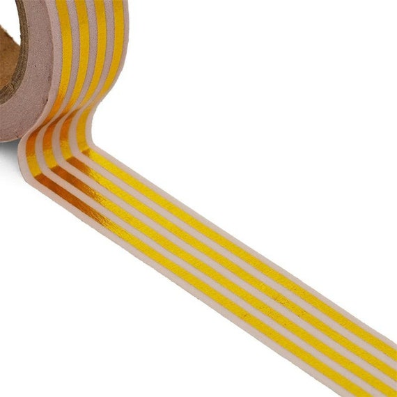 Washi tape, gold stripes