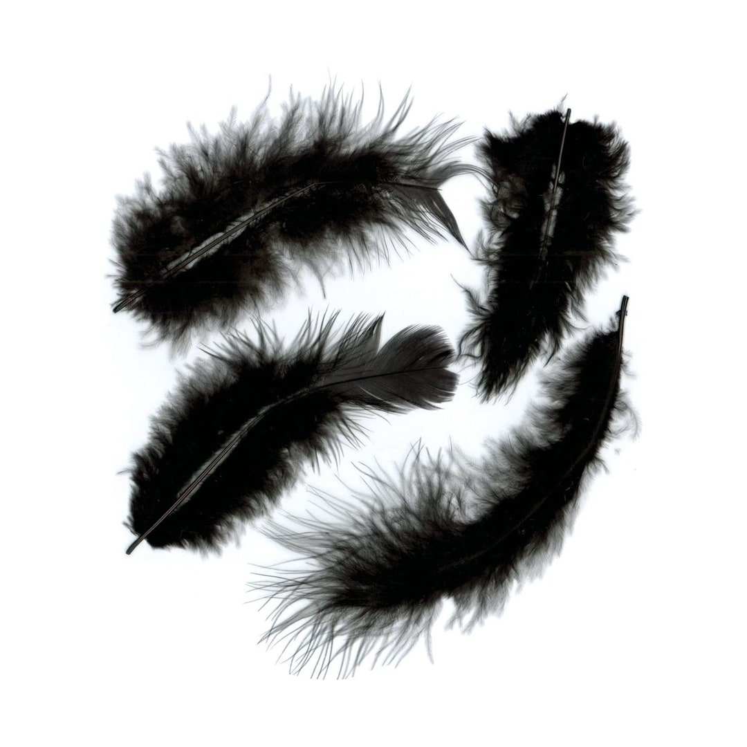 Black Feathers Black Marabou Feathers Black Turkey Marabou Etsy