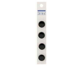 16mm Black Buttons | Shank Black Buttons - 5/8in. (16mm) - 4 Pieces/Pkg. (nmsl124a)