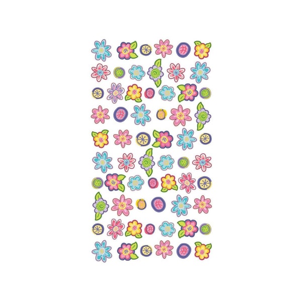 Tiny Flower Stickers | Adhesive Flowers | Small Teeny Tiny Flower Stickers - 63 Assorted Pieces (nmxpvc28)