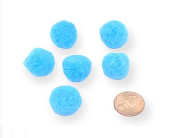 Small Blue Pom-Poms | Blue Craft Poms | Blue Pom Poms - 20mm - 60 Pieces/Pkg. (nmcfk126blue)