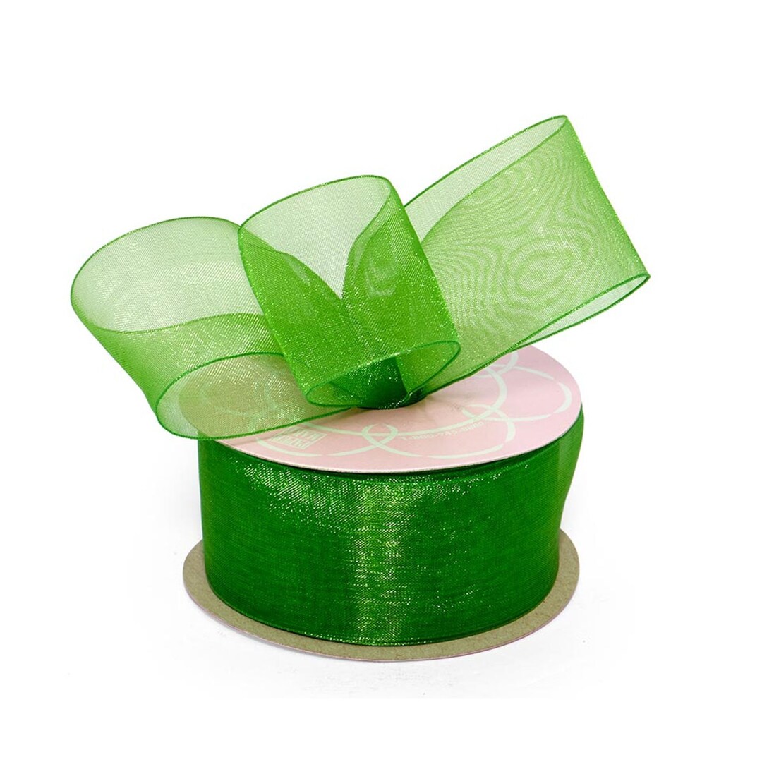 Emerald Organza Ribbon Emerald Ribbon Emerald Green Shimmer Sheer