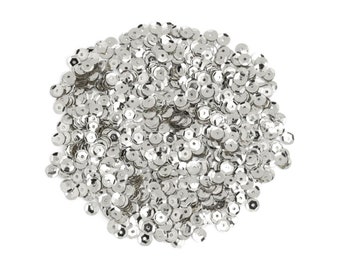 5mm Silver Sequins | Silver Cupped Sequins - 5mm - Round - 800 Pieces/Pkg. (nmsqu40000867)