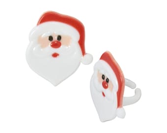 Santa Cupcake Toppers | Santa Cupcakes | Santa Face Cupcake Rings - 24 Pieces/Pkg. (dp38823)