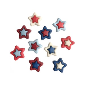 Cheap | Patriotic Buttons | Star Buttons | Let Freedom Ring Buttons - 10 Pieces (nmbgtp4331)